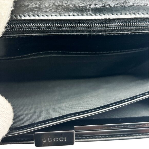 Gucci Long Leather Wallet Black Unisex - Picture 6 of 13